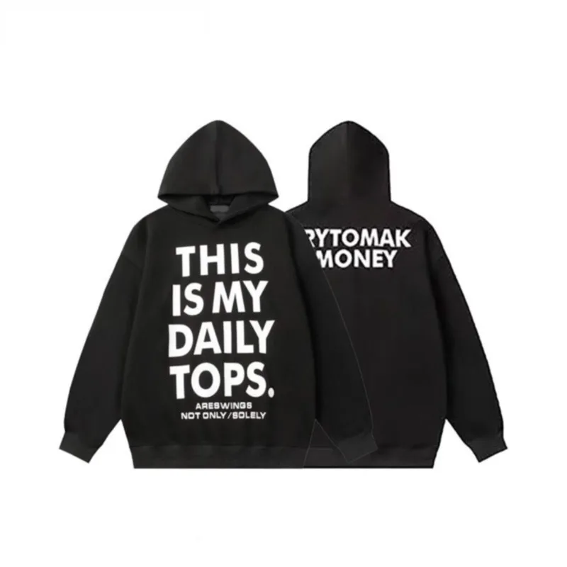 Bluza dla par Streetwear Modna Luźna z napisami w stylu lazy i wygodna Bluza z długim rękawem Jesienno-zimowa Odzież