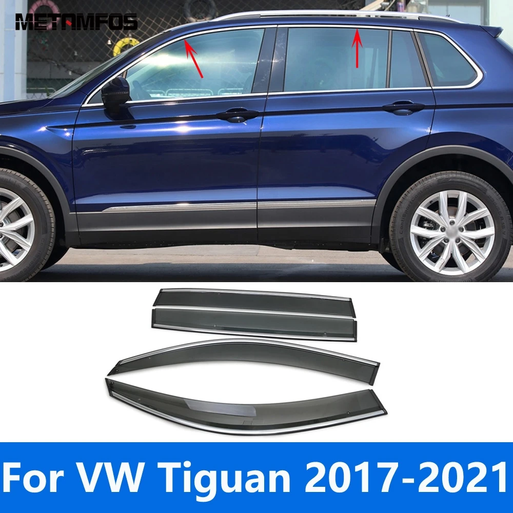 For Volkswagon Tiguan 2017-2019 2020 2021 Window Visor Wind Deflector Sun Shade Rain Guard Shield Awning Shelter Accessories