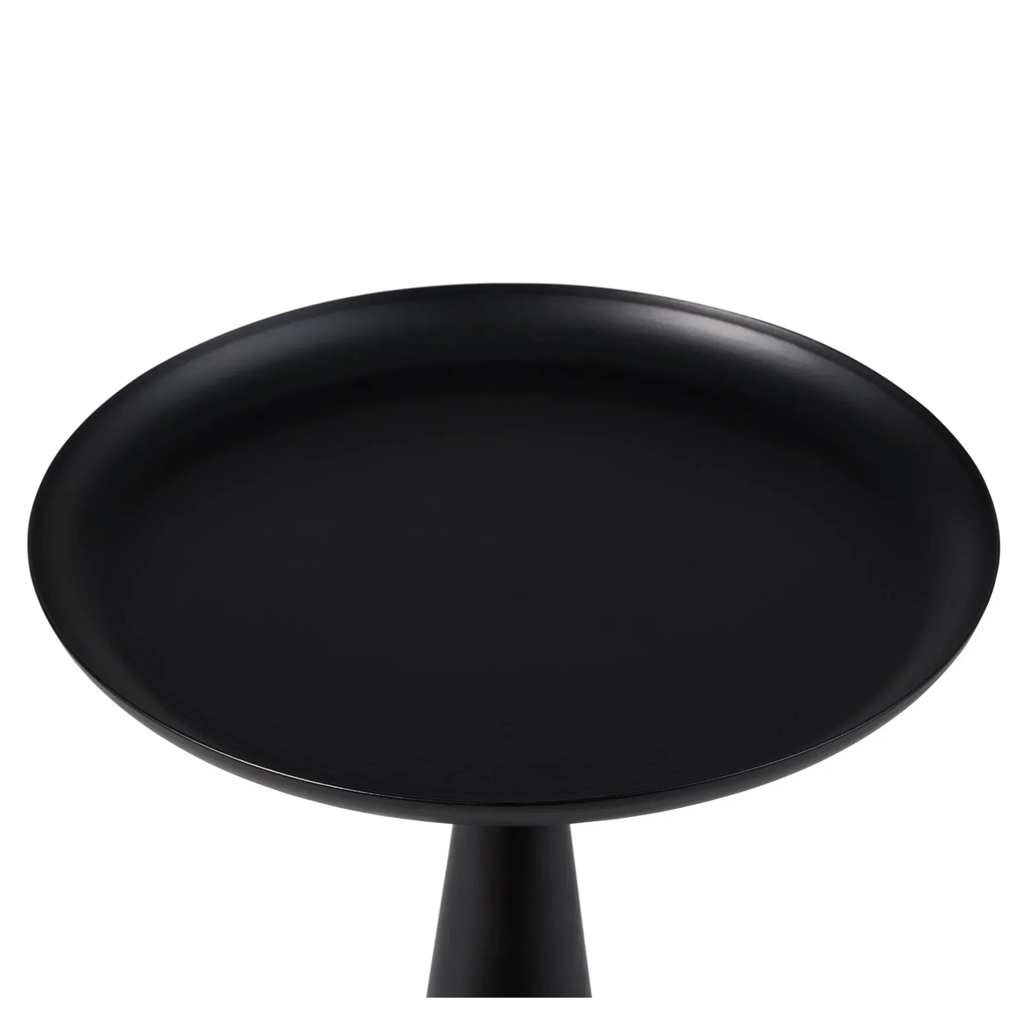 Black Drink Table with Removable Tray, Small Side Table for Patio, Deck, Poolside & Outdoor Use, Lightweight & Portable