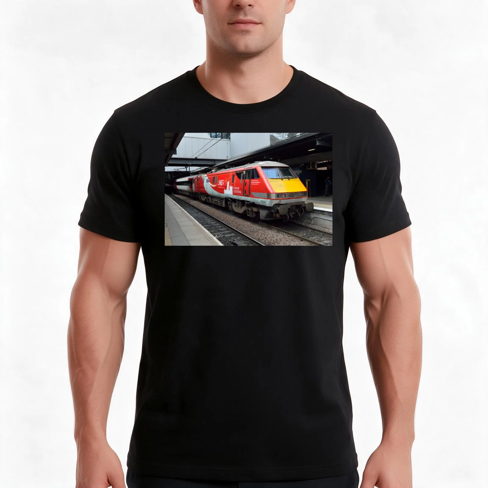London North Eastern Railway Class 91 IC225 at Leeds T-Shirt, Summer Casual Cotton Tee, Oversized Streetwear Tops, 100% Cotton