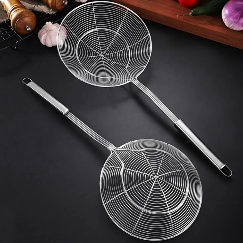 Stainless Steel Slotted Spoon Long Handle Heat Resistant Frying Food Oil Grease Fat Skimmer Strainer Filter Scoop Kitchen Tools