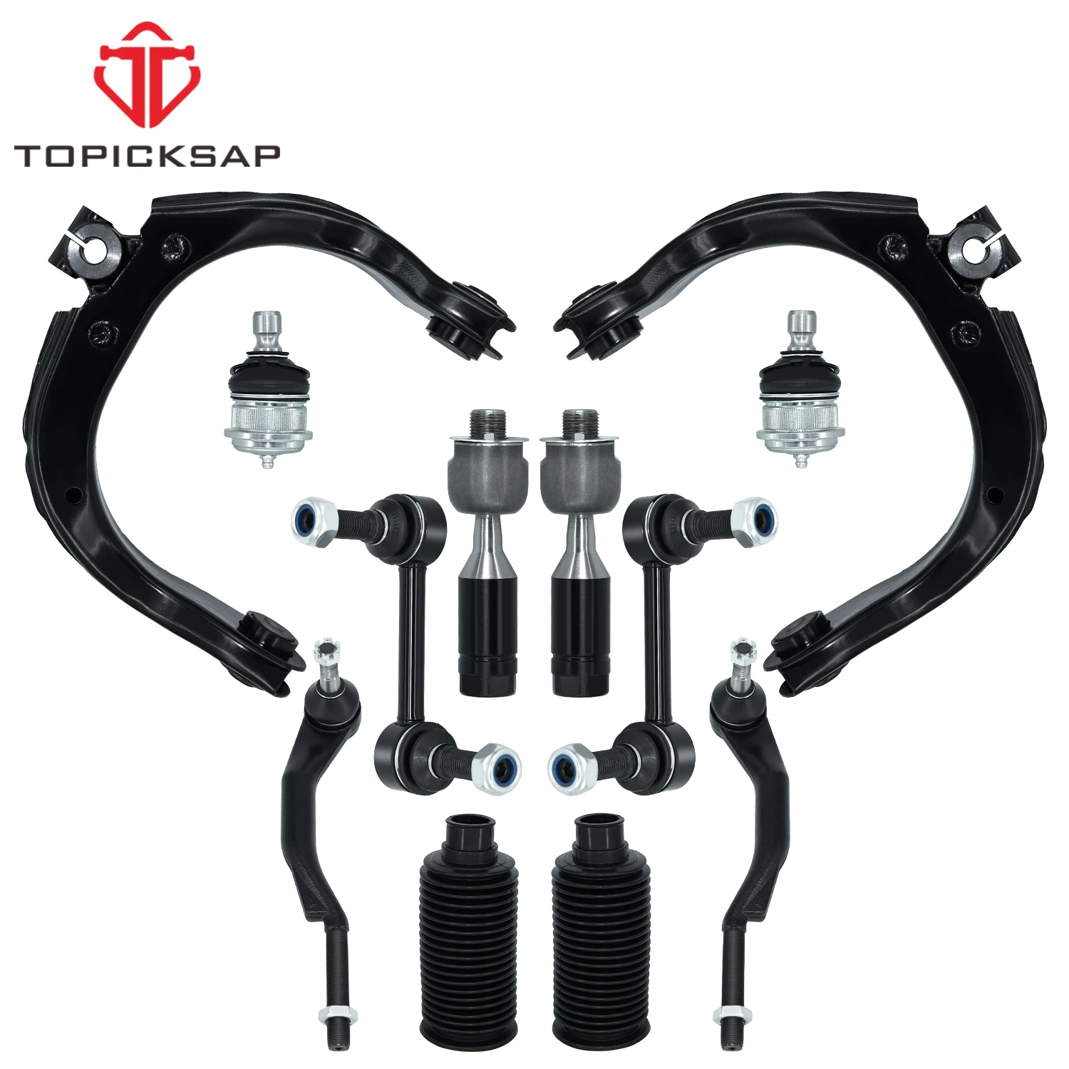 TOPICKSAP 12Pcs Front Upper Control Arm Kit for Buick Rainier/GMC Envoy/Chevy Trailblazer 2004-2007 Suspension Replacement