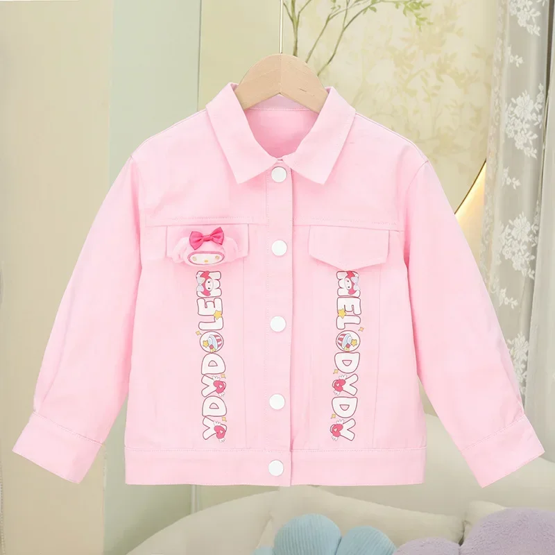 

Sweet Anime My Melody Lovely Doll Pendant Long Sleeve Jacket Cute Cartoon Spring Autumn Kuromi Coat Clothing Gifts for Kids