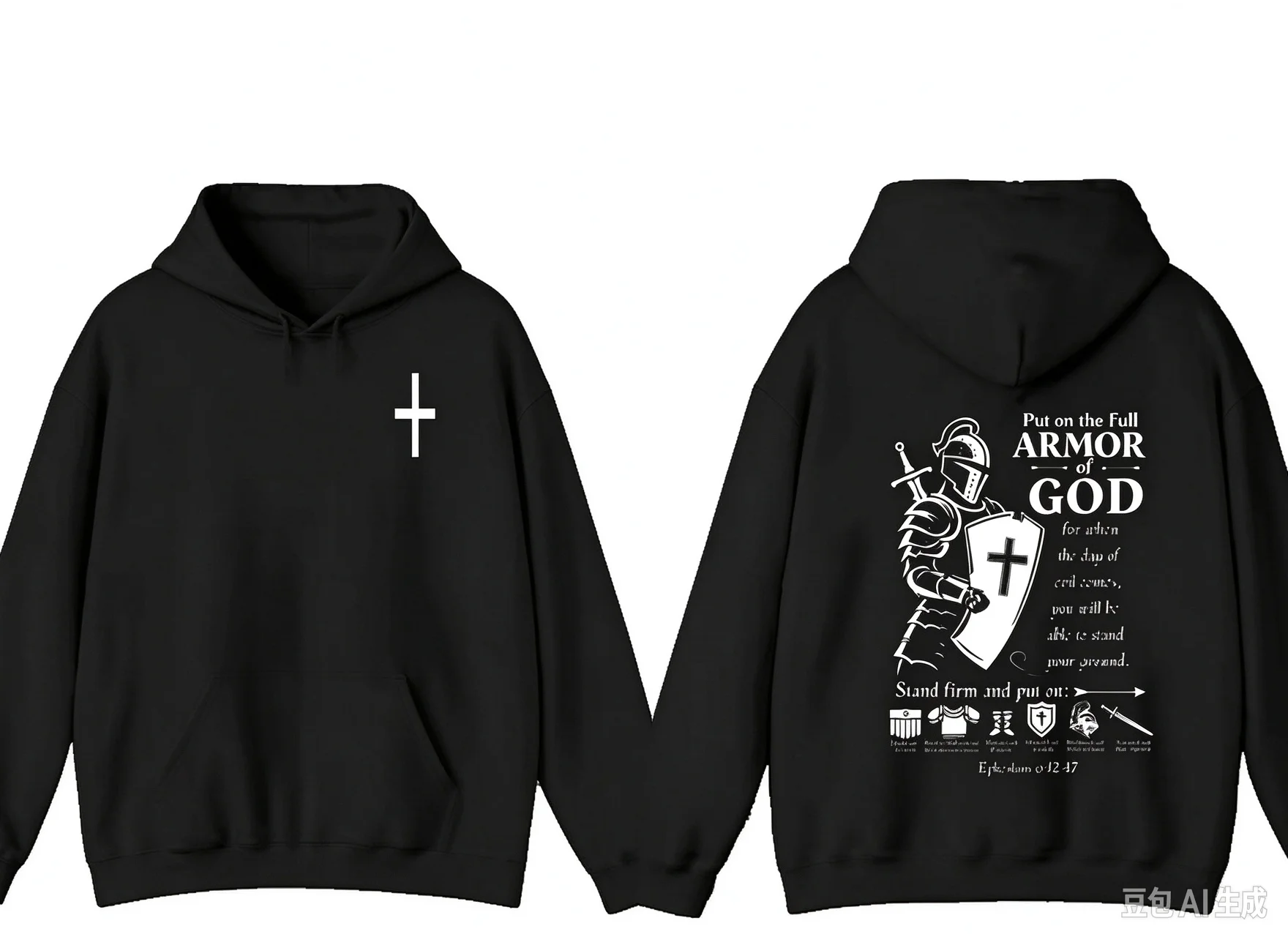 Vintage Knight Sweatshirt, Front & Back Armor Line Print, Unisex Pullover, Hoodie & Crew Neck Multi-color Casual Tops