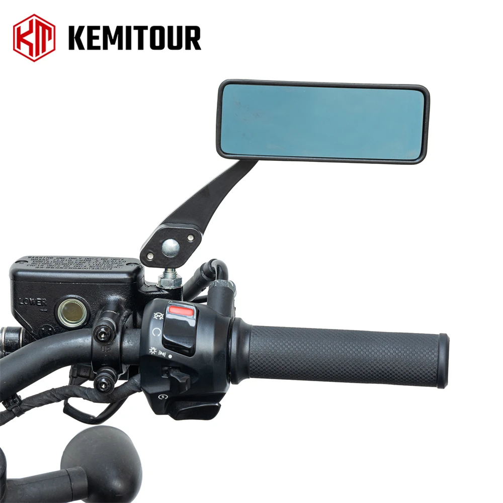 

Motorcycle Universal Rearview Mirrors with M10 Thread Square Handle Bar Side Mirrors Adjustable for Motorbike Scooter Off-Road
