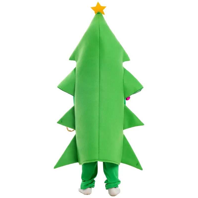 Costume d'arbre de Noël pour enfants, sweat à capuche vert, combinaison, cosplay, tout-petit, fête, tenue de vacances