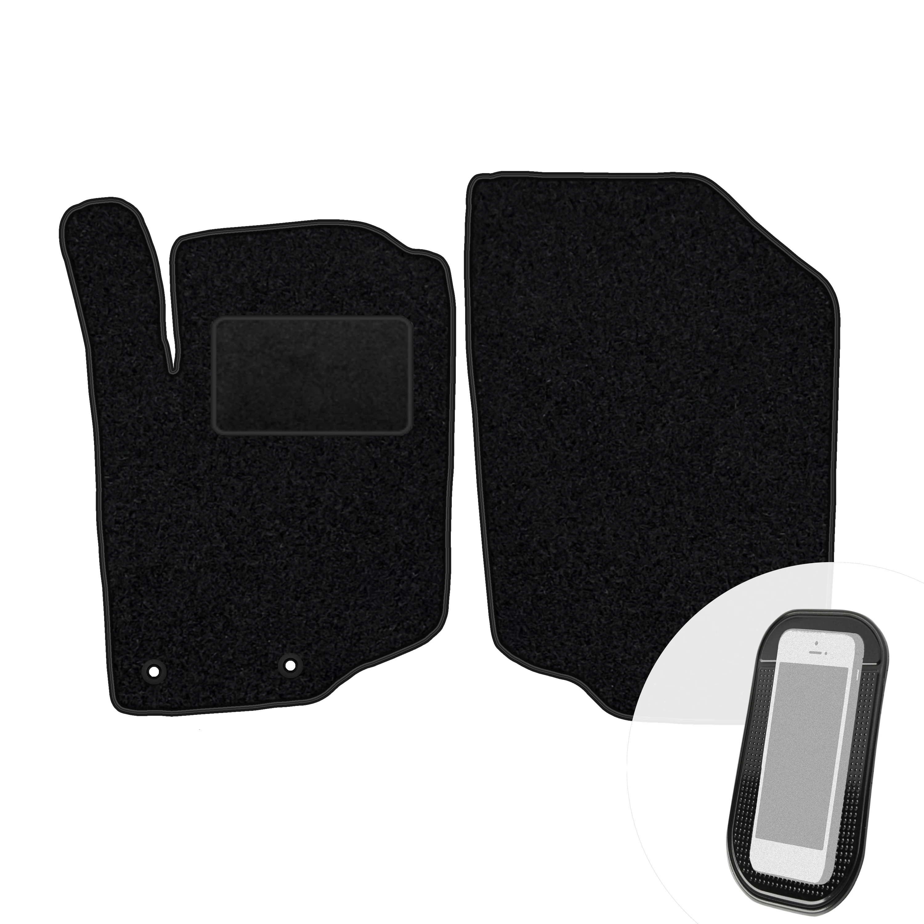 Veloursmatten Przody Zwart voor Peugeot 207 2006-2012