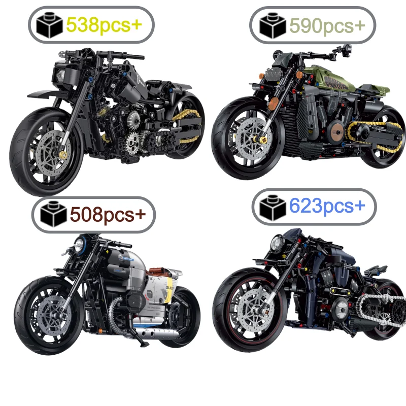 

Набор конструктора «Технический мотоцикл» 2026: креативный ретро-мотоцикл для гонок, строительные блоки, декор для стола, игрушка для детей
