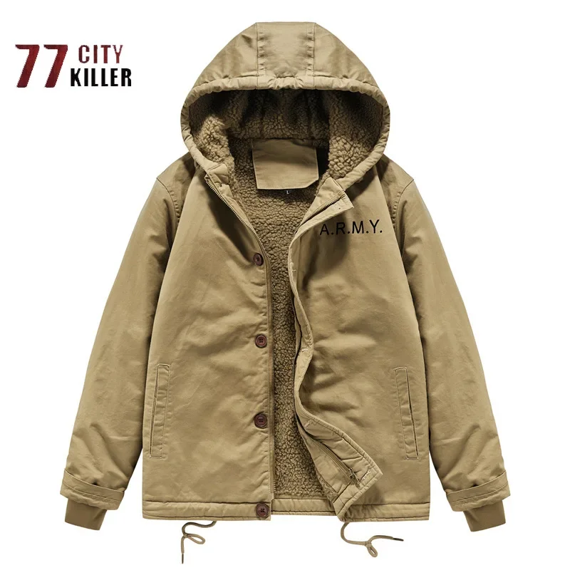 Vintage Winter Jacket Men Thick Warm Cashmere Liner Parka Male Outdoor Windbreaker Military Bomber Jackets Chaqueta Hombre M-6XL