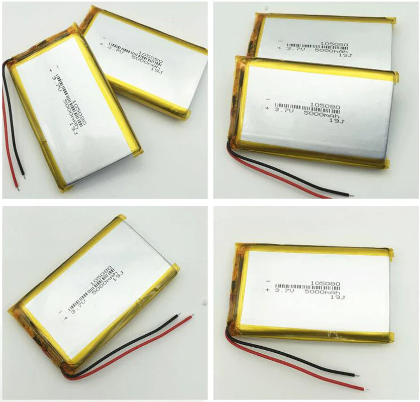 105080 5000mah 3.7V Lithium Polymer Battery For Bluetooth Speaker Car Vacuum Cleaner Mini Fan Rechargeable Li-polymer Batteries