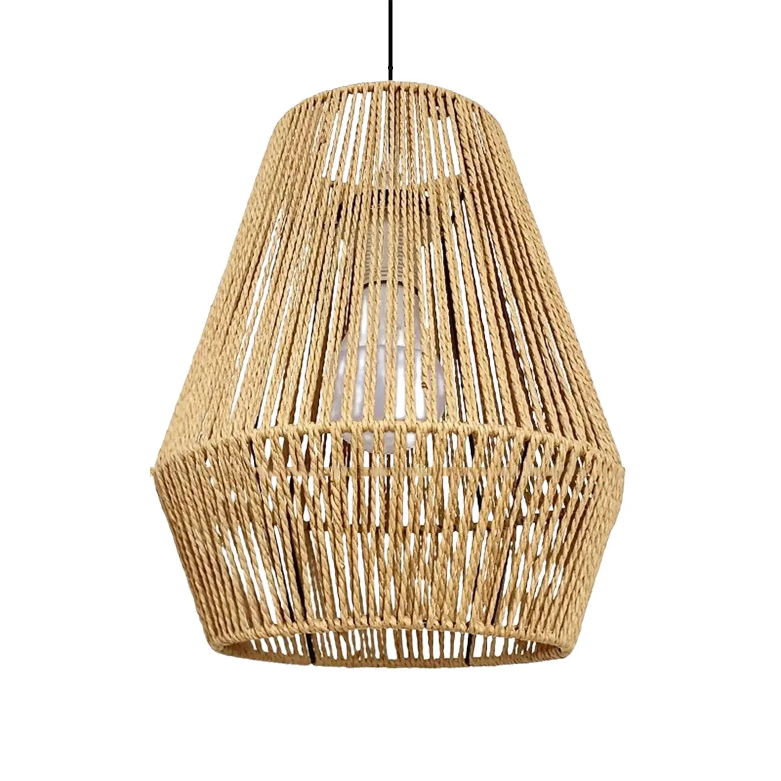 Paper Rattan Chandelier Lampshade Handwoven Ceiling Light Shade Frame for Cafe Hotel Bar Bedside Lamp Standing Lamp