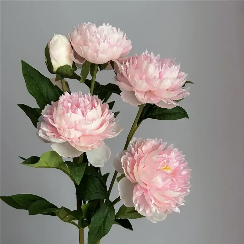 

3 Heads Artificial Peony Flowers For Wedding Tabel Decoration 75cm long branch Fake Flower Hotel Office Decor Floral foam Ramos