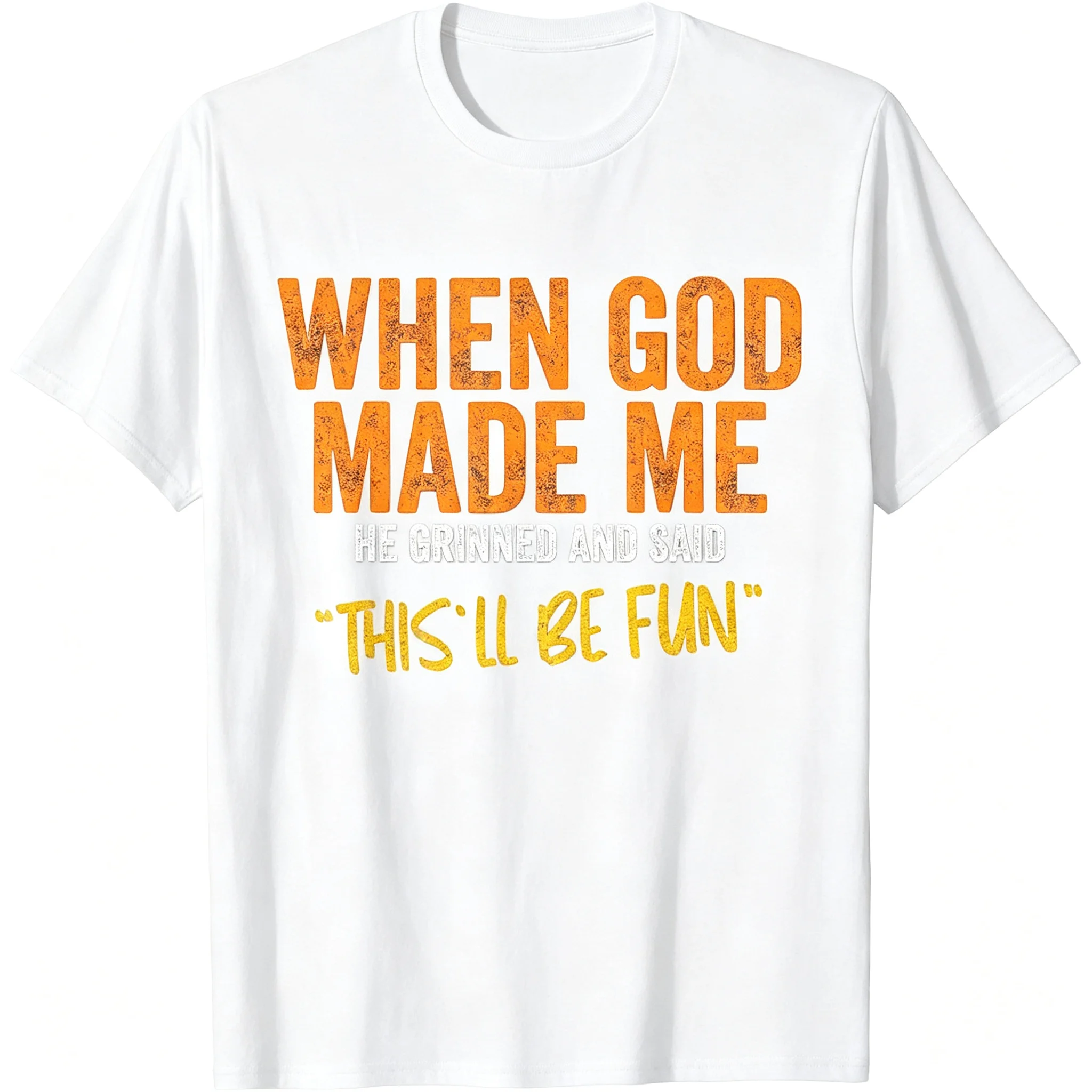 2026 New When God Made Me Parent‑Child Matching Oversized T‑Shirt Unisex Vintage Slogan QuoteGraphic Front Print StreetwearTops