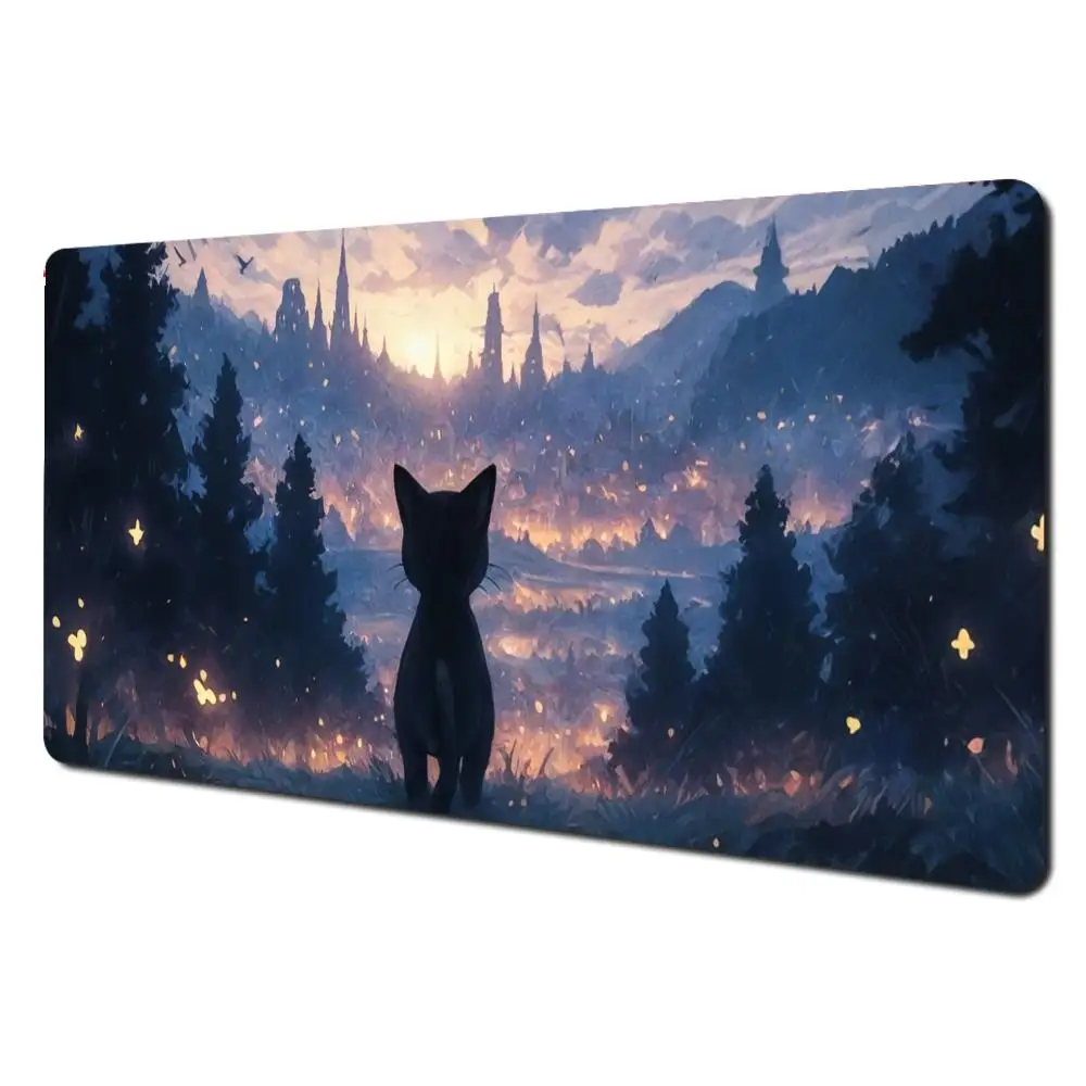

Dream Sky Cat Мышь Офисные аксессуары Коврик Большой игровой нескользящий коврик для компьютера, ноутбука, планшета, мини-ПК, геймерская клавиатура, игровой коврик