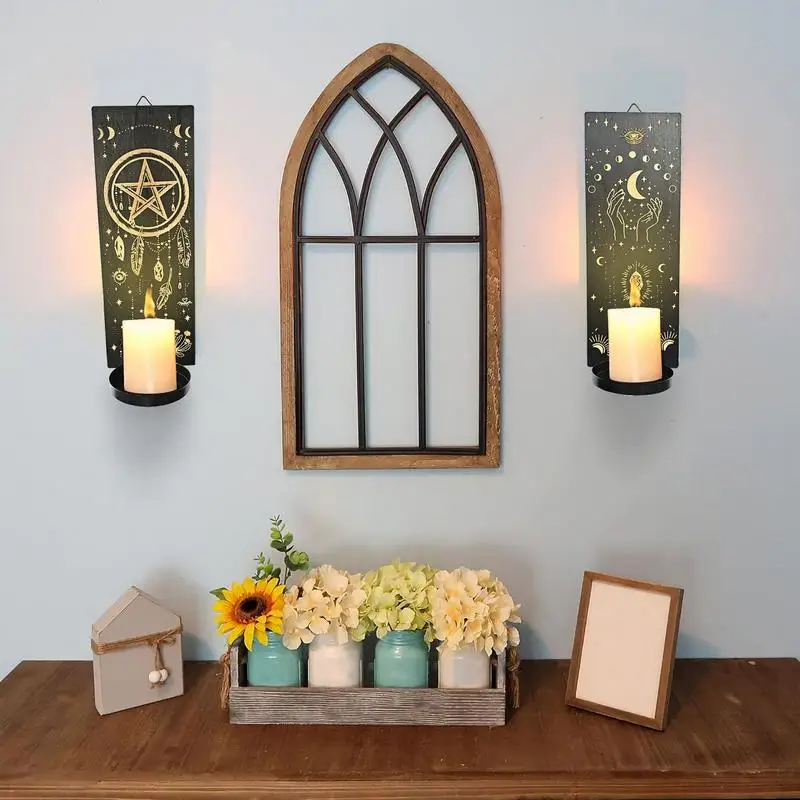 

Настенный подсвечник, деревянный домашний подсвечник, подставка для ароматерапии, подсвечник для украшения дома, вечеринки, подарок