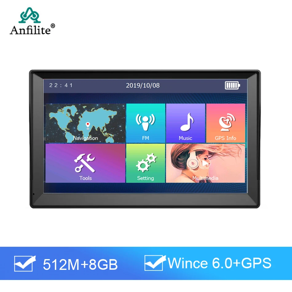 9 inch Car/Truck GPS Navigation 800*480/FM/8GB/512MB Maps For Russia/Belarus/Ukraine Europe/USA+Canada