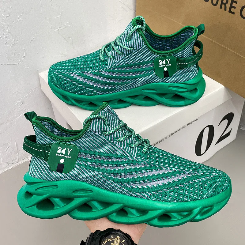 

Модные кроссовки Green Blade для мужчин и женщин, вязаные мужские носки на платформе, удобные дышащие мужские легкие кроссовки zapatillas de deporte