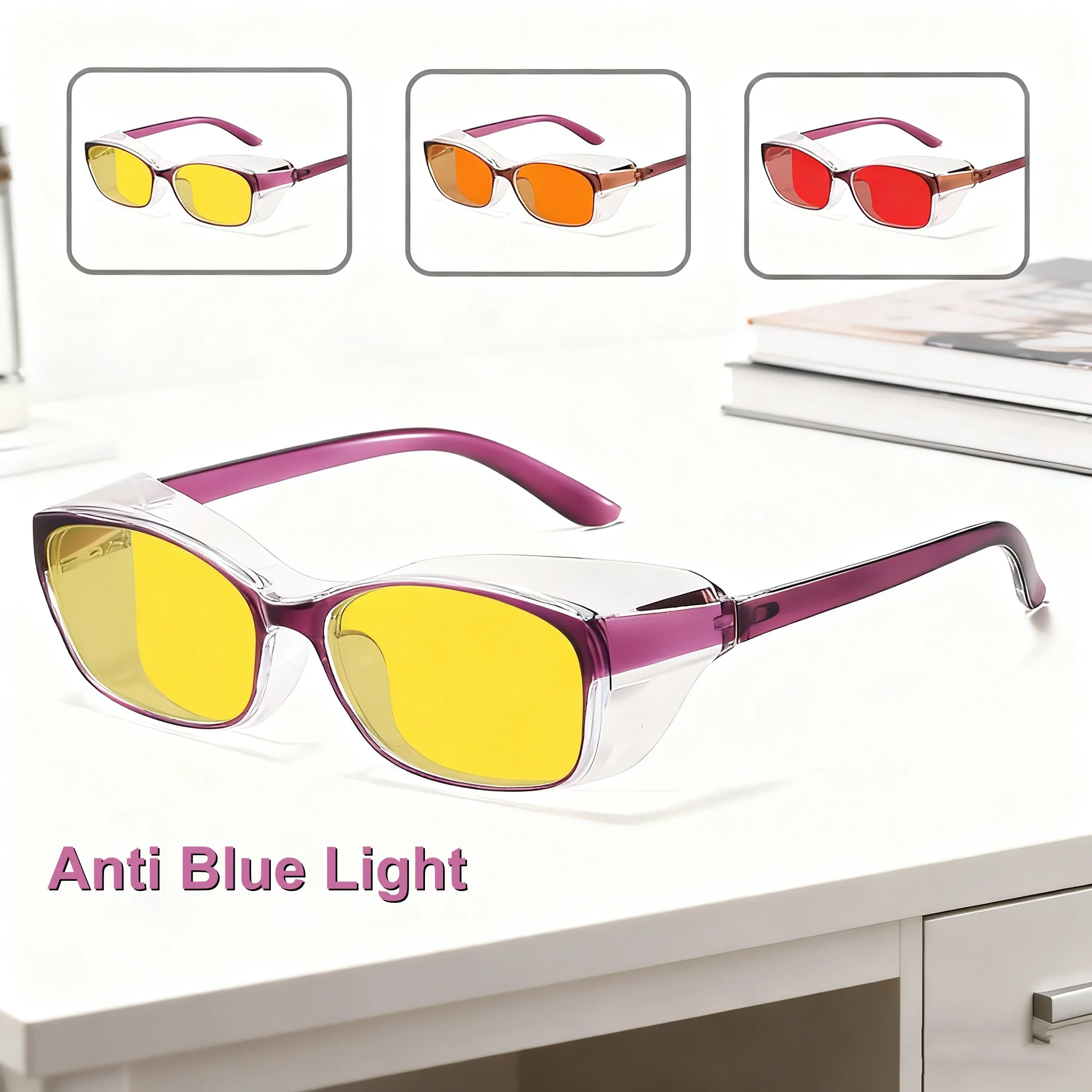 

New Fashion Night Vision Edge Protection Women's Sunglasses Outdoor Neutral Night Driving UV400 Anti Blue Light Glasses