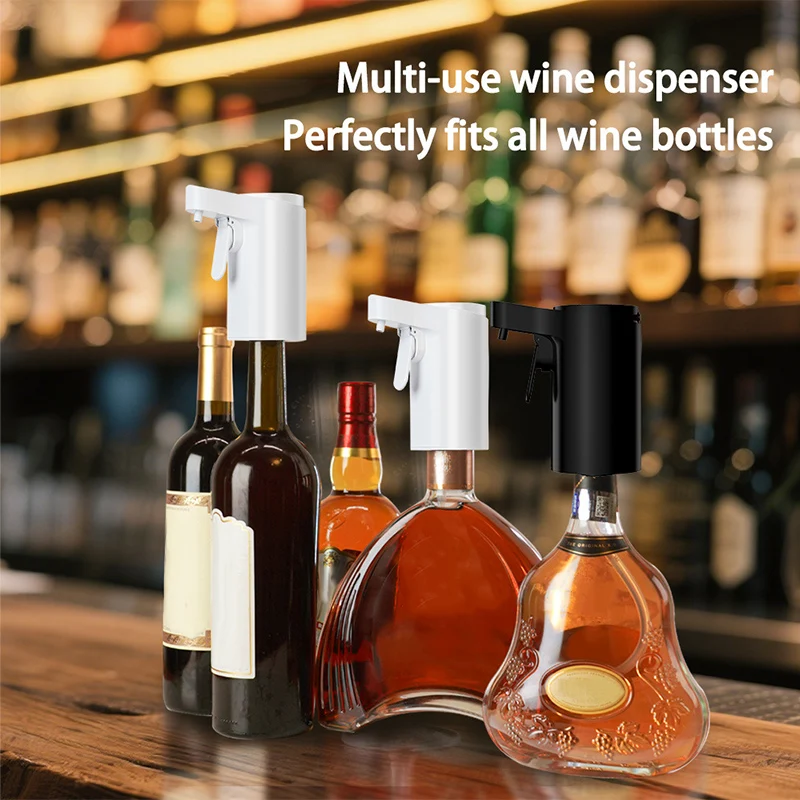 

Electric Wine Aerator Dispenser Rechargeable Automatic Wine Dispenser Adjustable Quantity Liquor Whiskey Pourer Pump Bar Tools