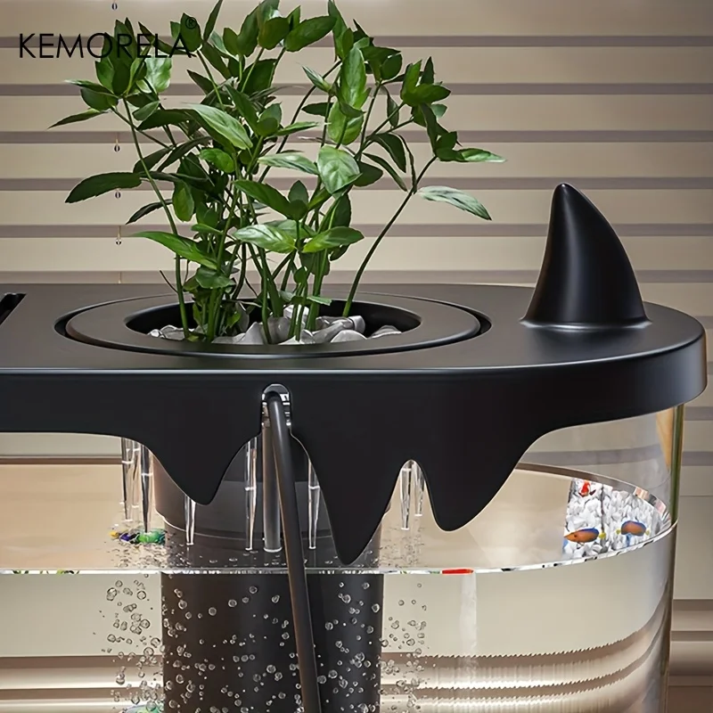 KEMORELA Small Fish Tank Desktop Fish Tank Home Use High Definition Transparent Water-Free Filter Integrated Suitable Small Fish