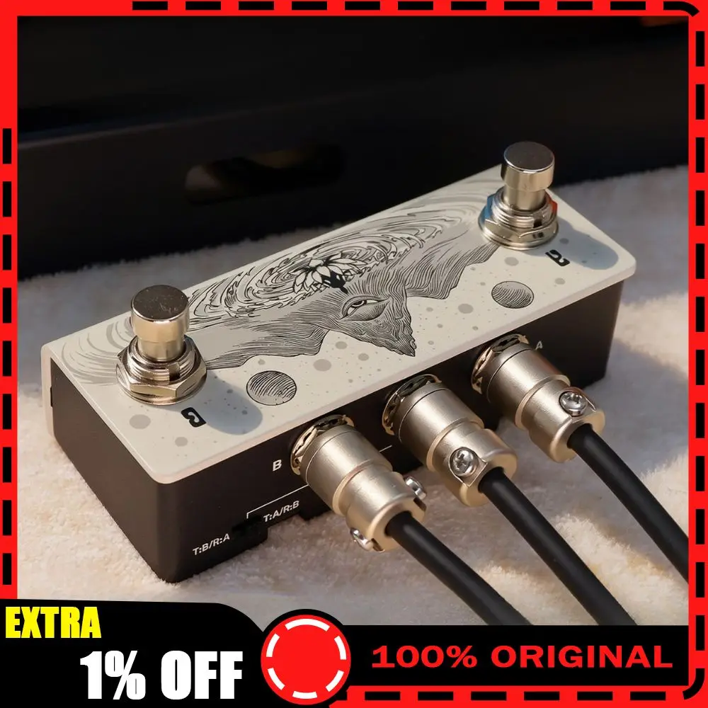 KLOWRA Animus Dual Momentary Footswitch, 3 Mappable Output Passive Foot Controller for Guitar Multi-Effects Looper Pedal