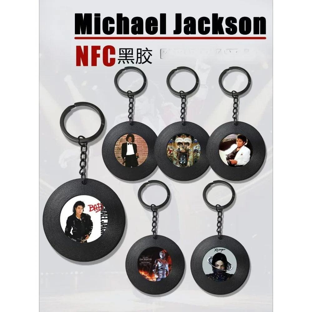 Michael Jackson NFC Vinyl Keychain Charm, Celebrity Merchandise for Fan Support, Made of Acrylic, Free Shipping
