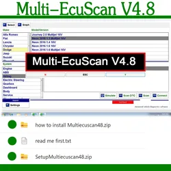 MultiEcuScan V4.8 V4.7 R3 Car software link Automotive Engines ABS Airbags Electric Steering Dashboards Body Data Auto Headlight