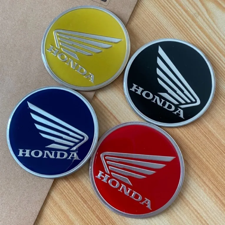 Honda Motocicleta Tanque de Combustível Logotipo, Placa do carro Asa Decalque, 3D Tridimensional Bóia Laser Rotulagem, Etiqueta do metal, 6cm