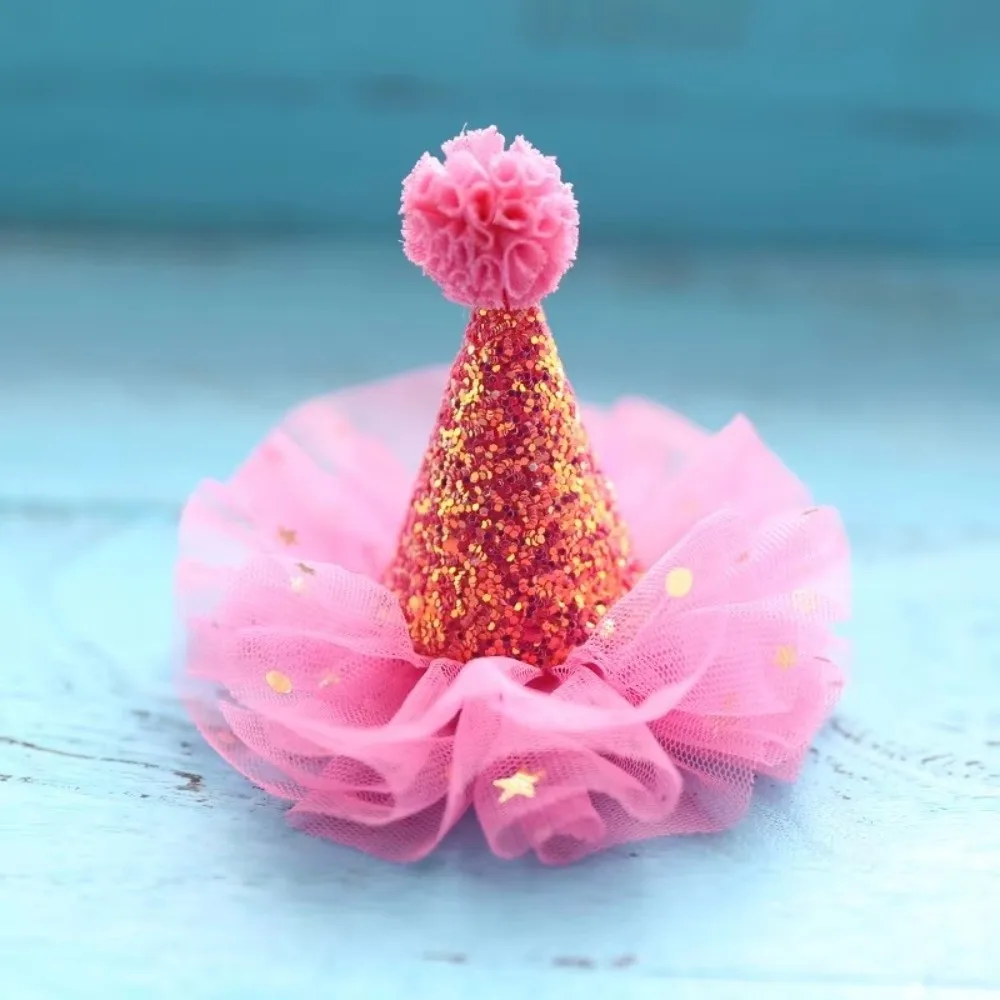 Glitter Birthday Hat Colorful Sparkling Sequin Lace Headband Hair Accessories Hairclip Shining Star Headwear Adult Girls