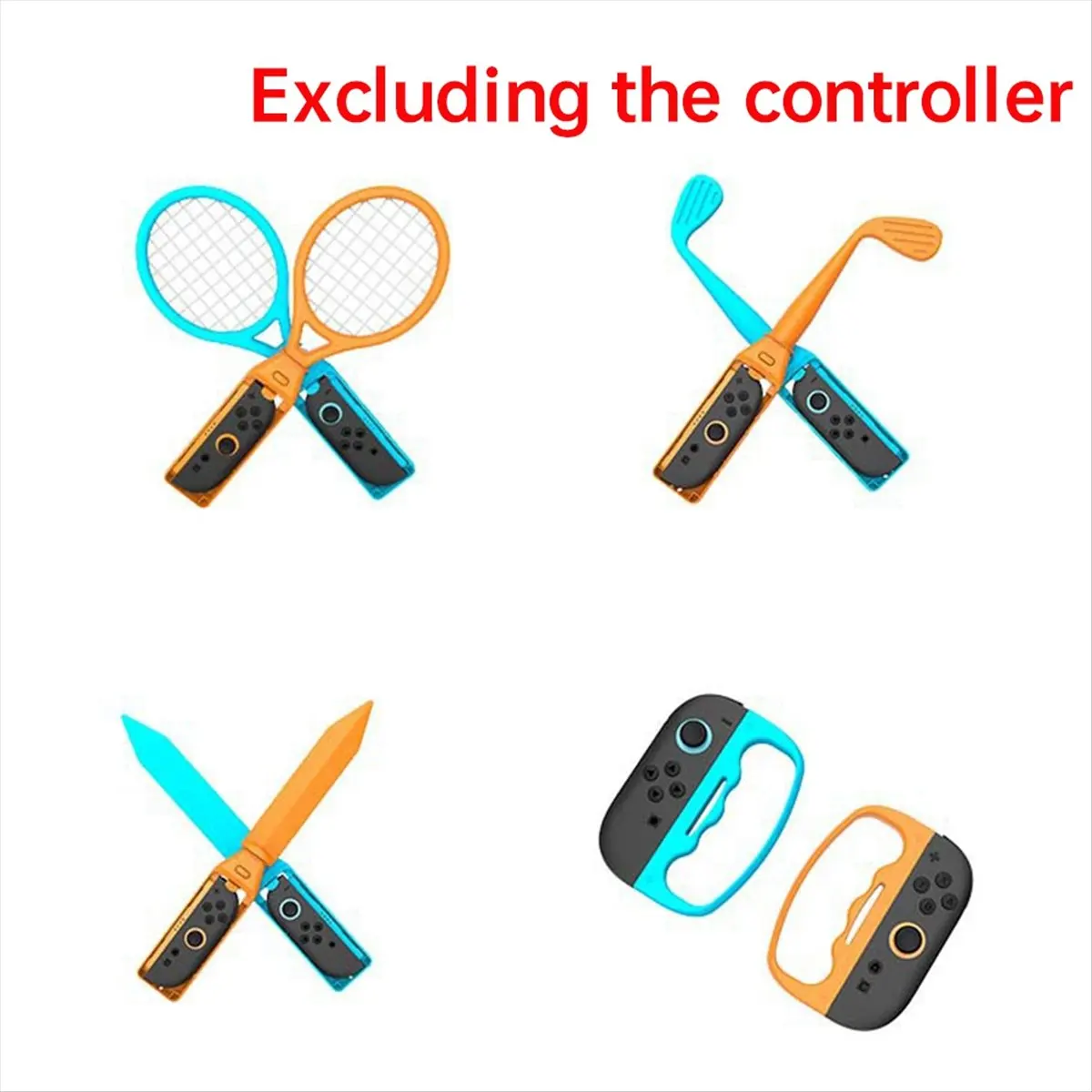 18in1 Motion Sensing Sports Suit Set for Switch 2 Controller Detachable Grip+Tennis Racket+Wristband Set