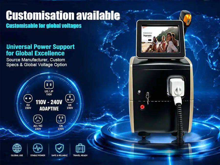 5 Wavelength Diode Laser Hair Removal Machine FAC Technology Genuine Sapphire Ice Cooling Painless Permanent Hair Remover Salon