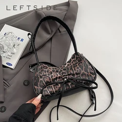 LEWA STRONA Małe torby na ramię Leopard Pu Leather dla kobiet 2024 Y2K Trend Kobieca moda Damska torba na ramię Torebki i portmonetki