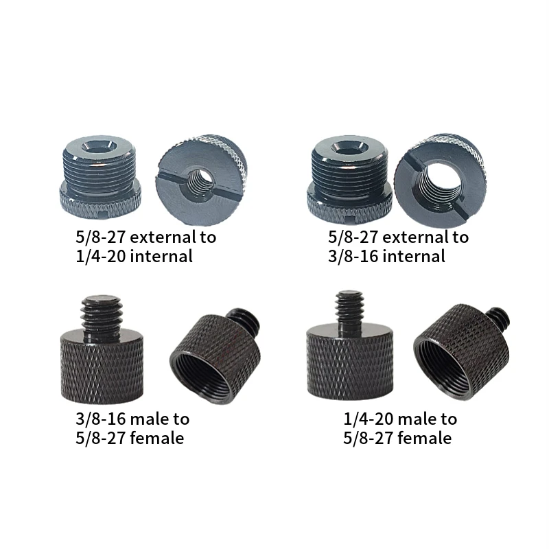 Aluminum Alloy 8-Piece Conversion Screw Kit for Mounting Microphone Clamps Converting 5/8 Female to 1/4 and 3/8 Male Connectors