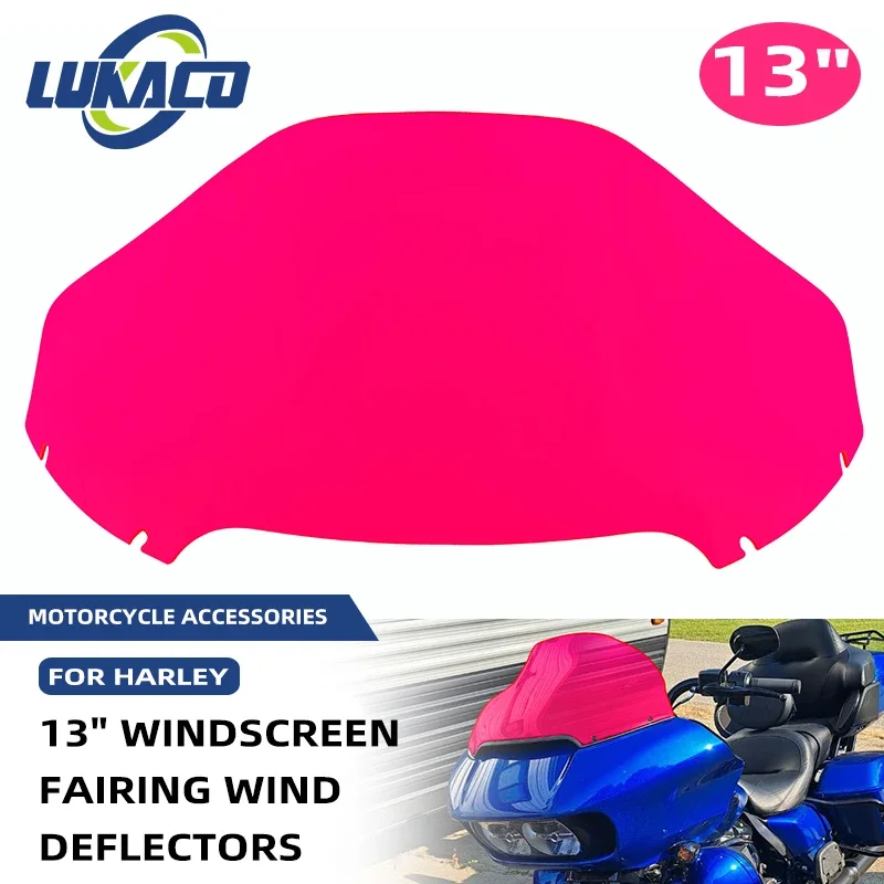 

Red Motorcycle Accessories 13" Windscreen Wave Wind Windshield Cover For Harley Road Glide FLTRX FLTRXS FLTRK FLTRU 2015-2023