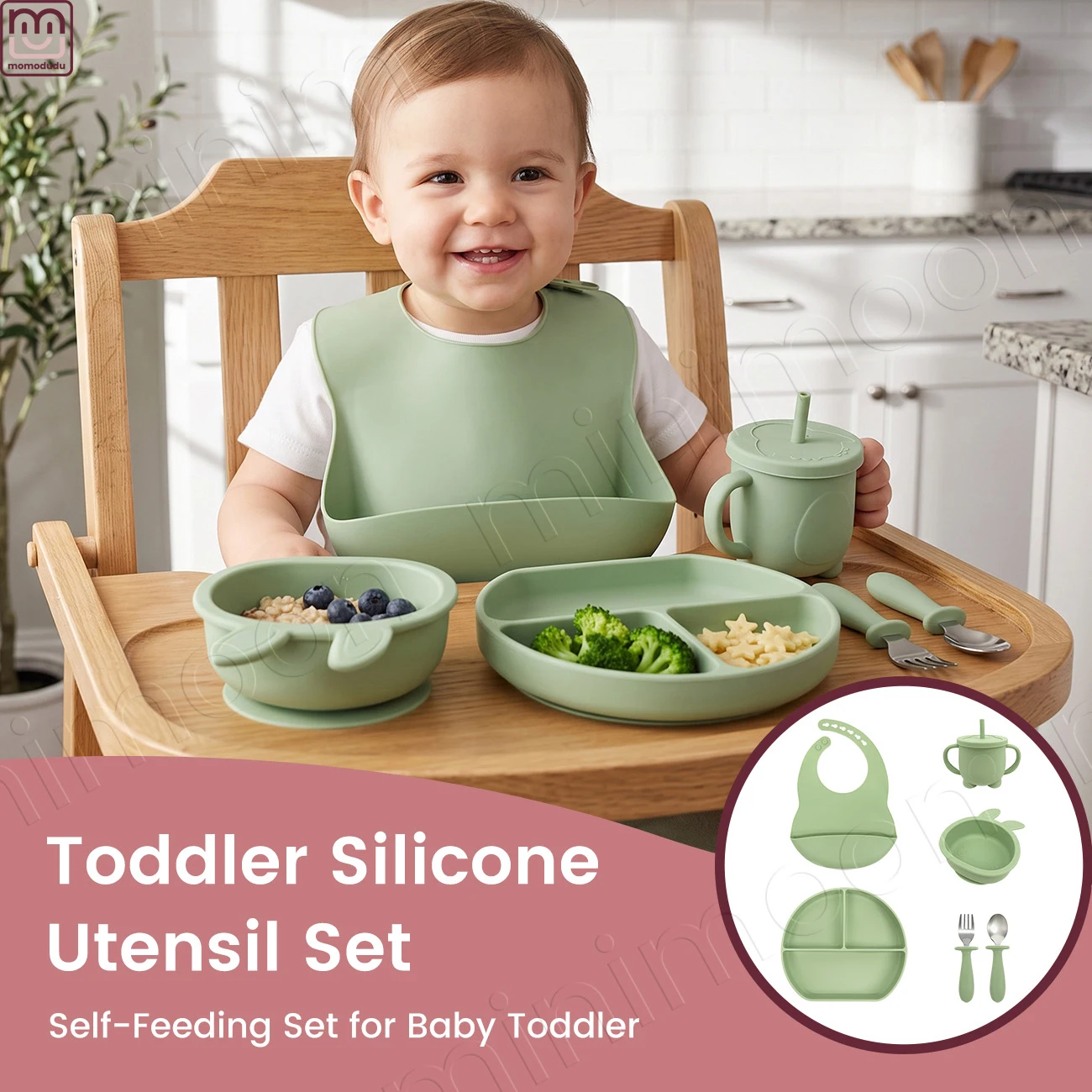 6pcs-silicone-kids-feeding-set-with-plate-bowl-straw-cup-–-newborn-baby-gift-tableware