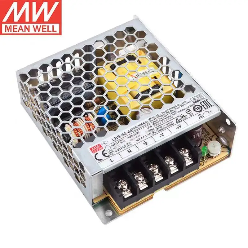 Taiwan Mean Well LRS-50-48  O/P +48V1.1A  Single Output Switching Power Supply AC-DC LED Driver Brand New Original