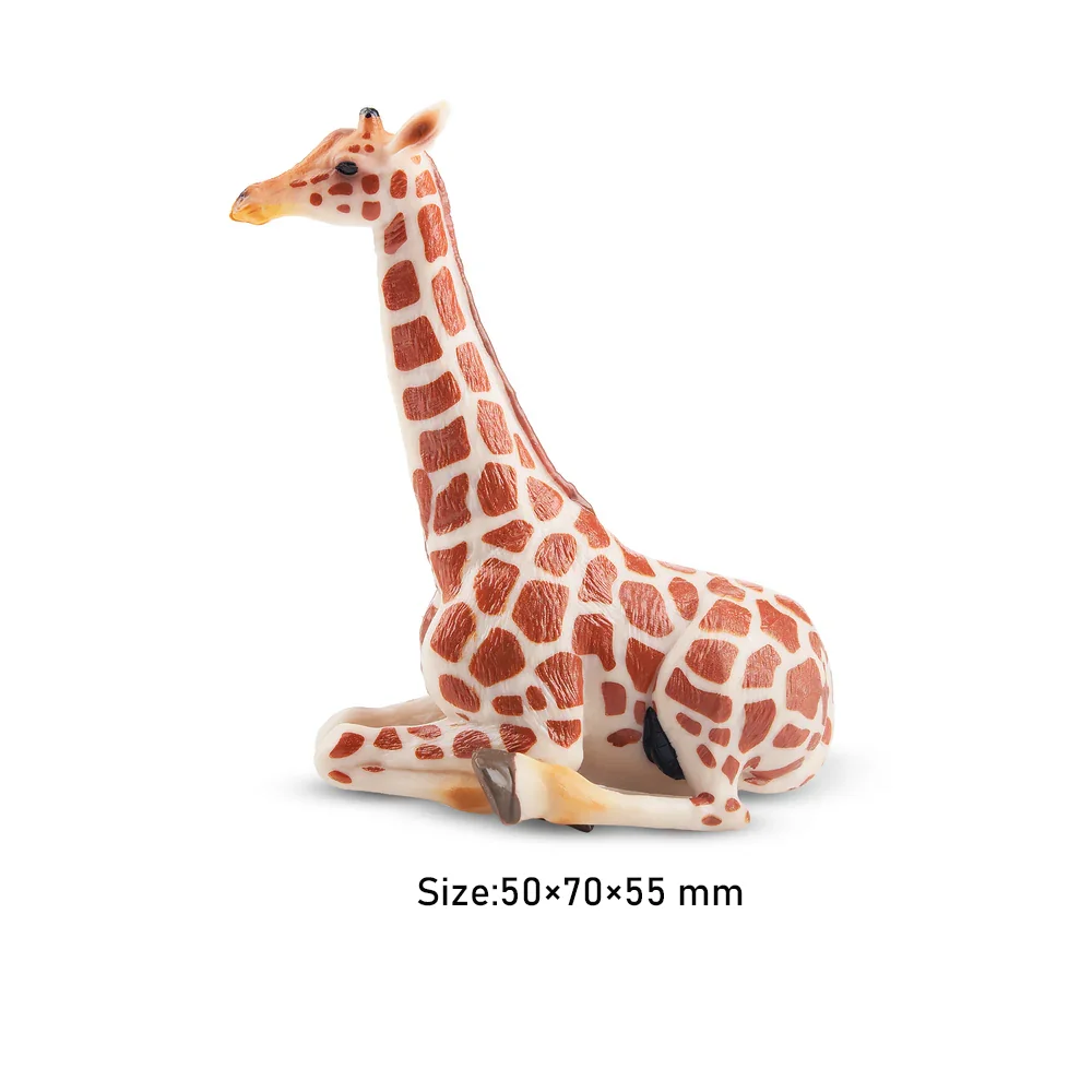 Toymany-Mini figurines de girafe assise quelque part pour enfants, jouets modèles animaux, poupées d'action, cadeau pour enfants, décoration de gâteau, figurine d'Auckland