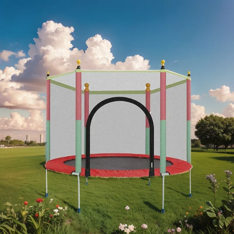 IMBABY Children's Trampoline With Fence Kids Jumping Bed Net Pad Indoor Outdoor Exercise Home Sports Toys Support 100 KG