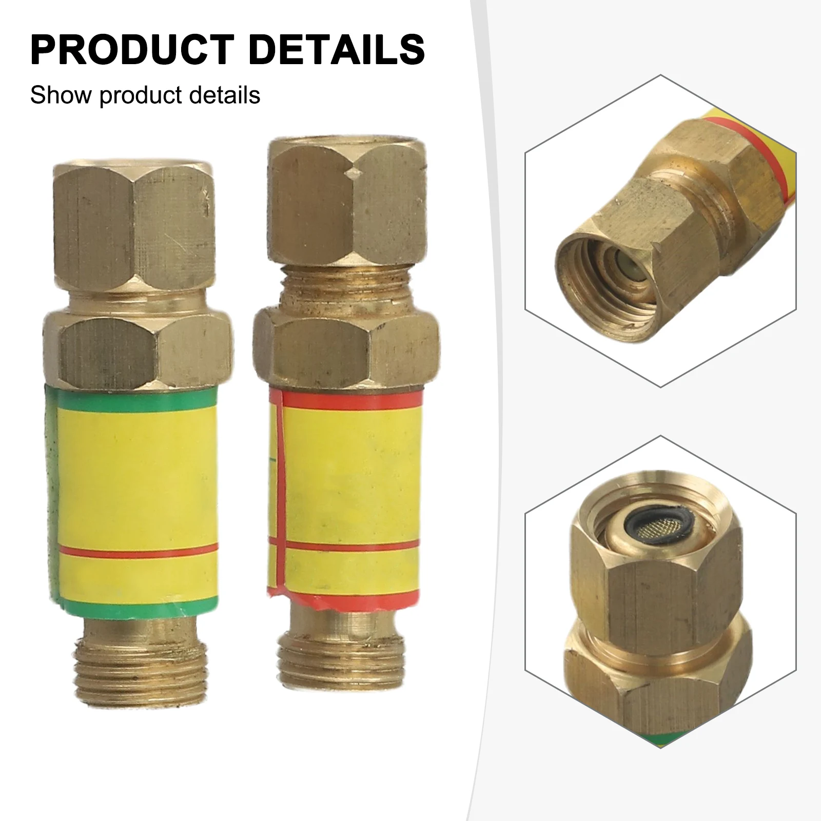 

1 Pair Oxygen Acetylene Check Valve Flashback Arrestor*1.5 For Cutting Torch Hand Tools Power Tools Accessories