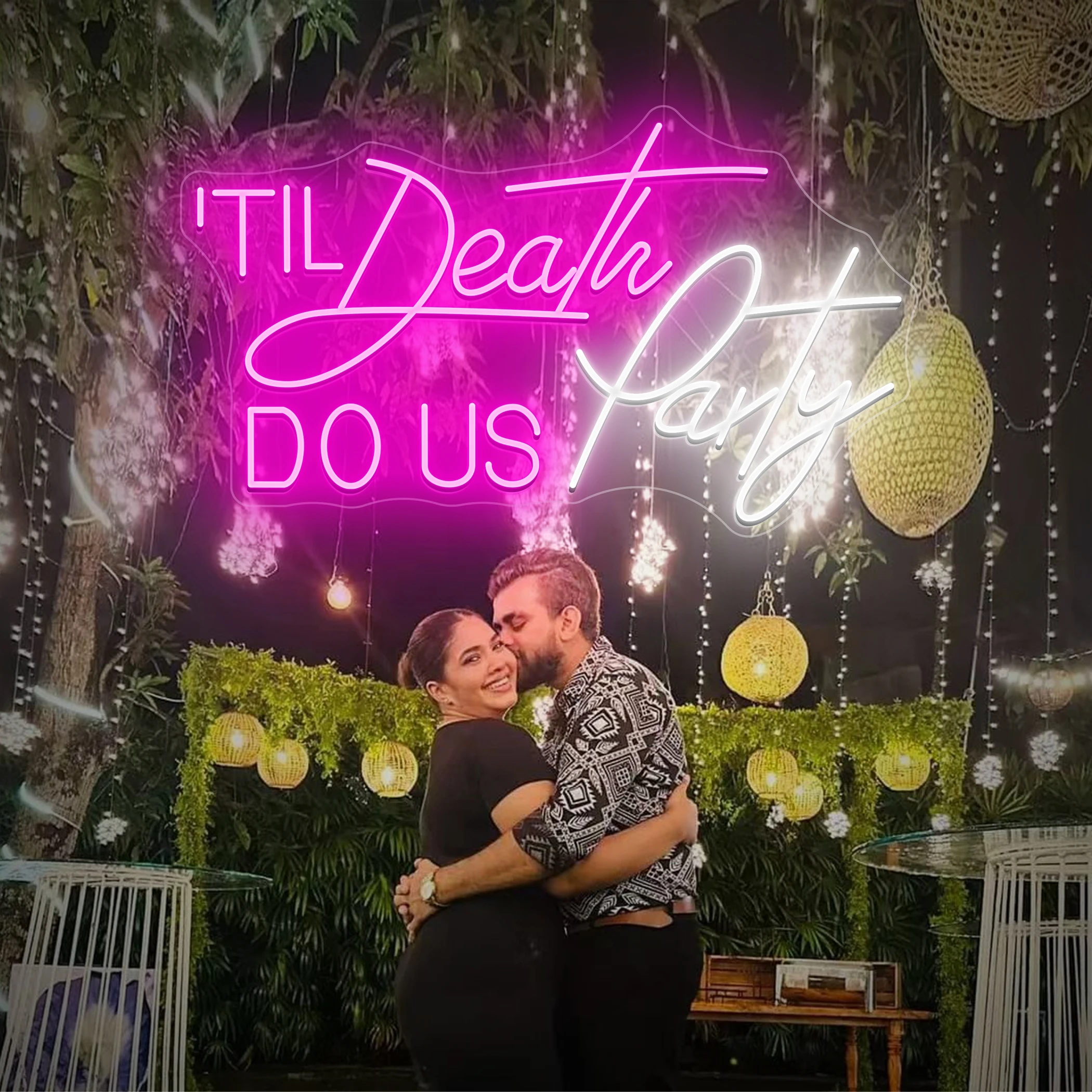 

Til Death DO US Party Neon Sign,Custom Wedding Neon Lights,Personalized Gifts for Her, Flex Neon Light,Night Lamp Home Decor