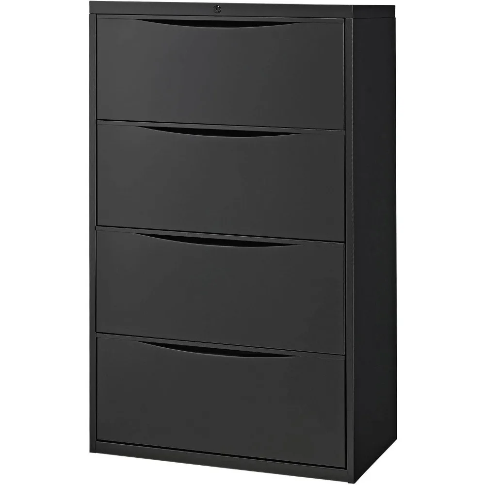 

Premium 4-Drawer Black Lateral File Cabinet, 30" Wide