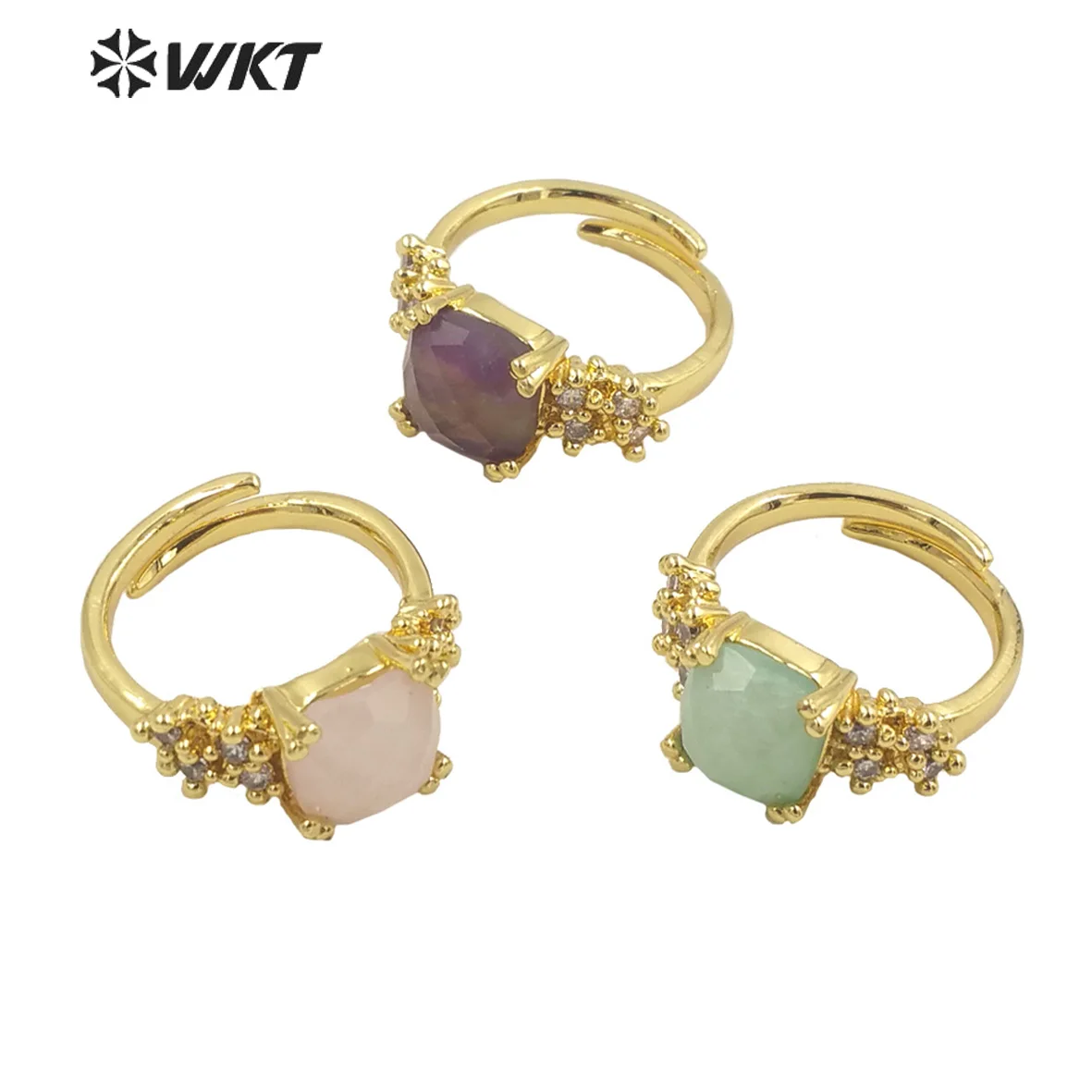 

WT-R449 WKT 2023 Hot Sale Natural Gemstone Cute Style Women Wedding Gift Fashion Fance Party Style Accessory Ring Trend New