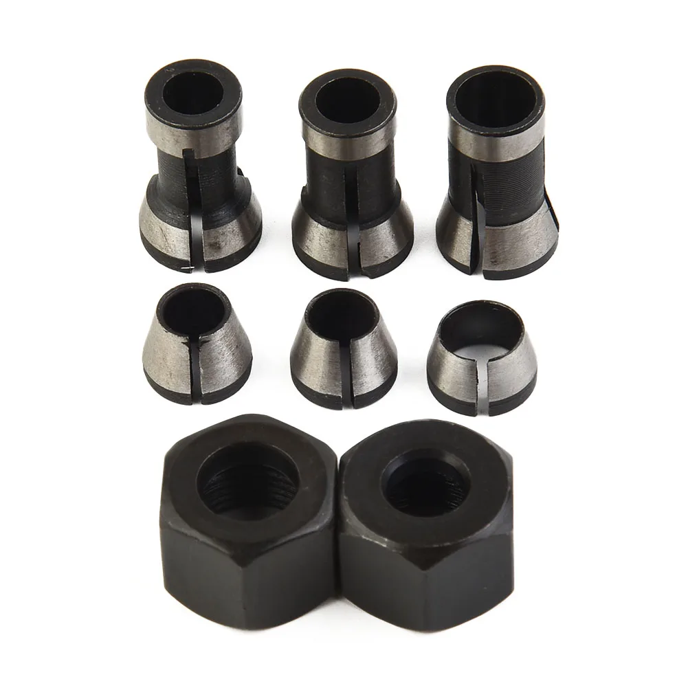 6Pcs 6/6.35/8mm Collet Chuck High Precision Adapter Engraving Trimming Machine Chucks Trimmer Electric Router Bit Milling Cutter