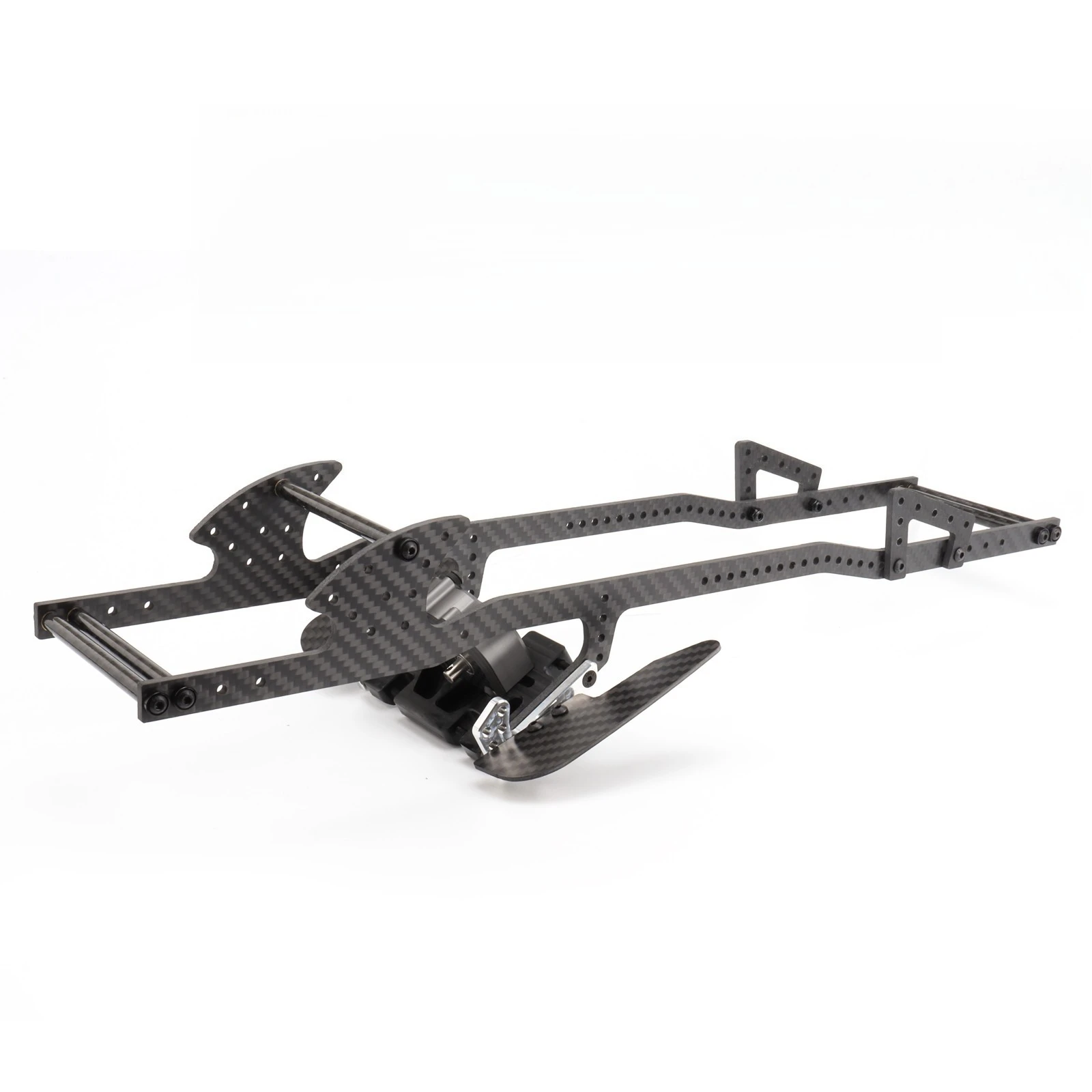 lcg Carbon Fiber Frame Rail LCG Chassis Kit with Ultralight Portal Transmission Skid Plate for 1/10 RC Crawler  Capra SCX10