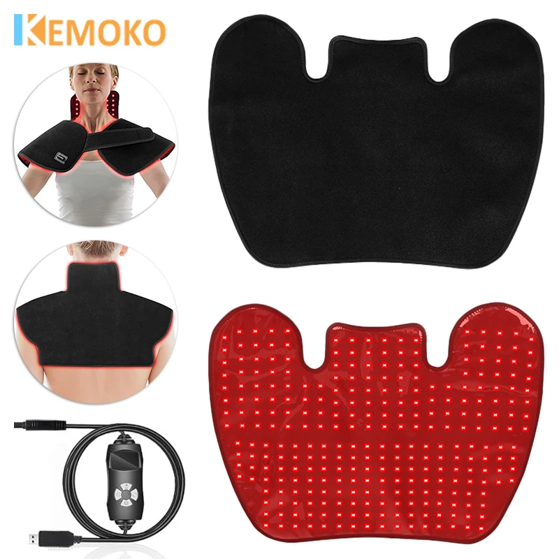 

KEMOKO Red Light Therapy Pad for Neck Shoulder Fatigue Relief Infrared Light Therapy LED Heating Pad for Muscle Soreness Relief