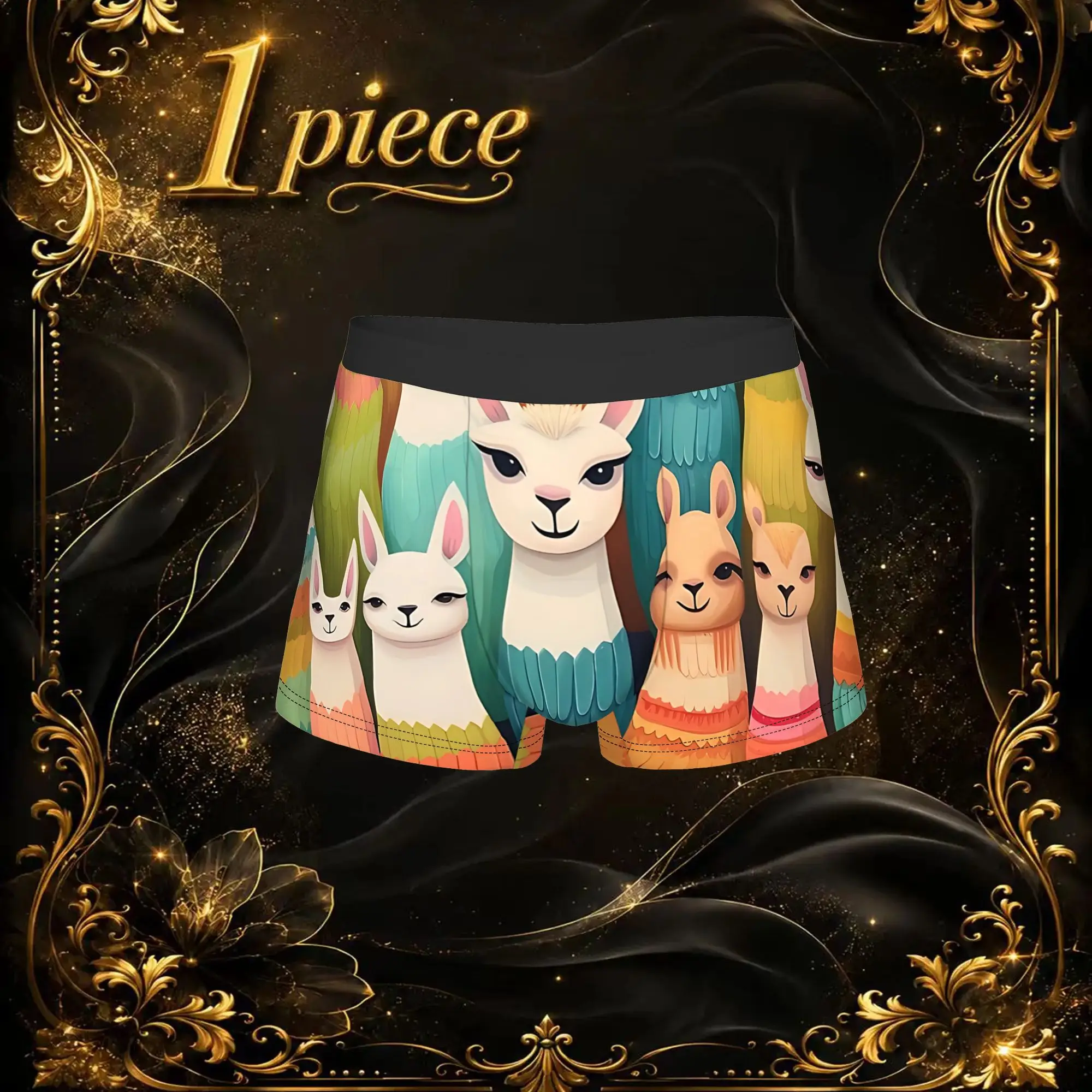 1pc Vintage Llama Adventure Art Print Underpants Breathbale Panties Men's Underwear Suitable Shorts Boxer Briefs