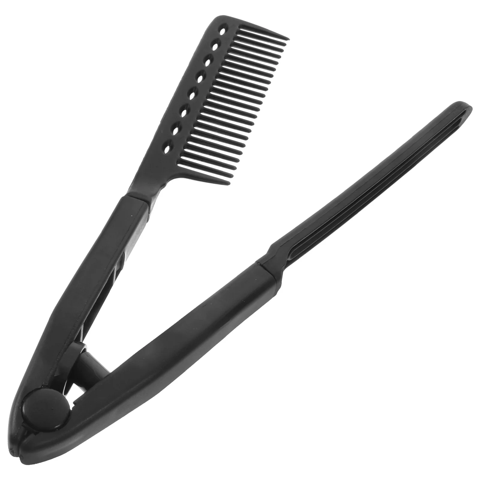 

Foldable Hair Straightening Comb V-shaped Plastic Professional Salon Styling Tool Compact Size Lightweight Portable Durable