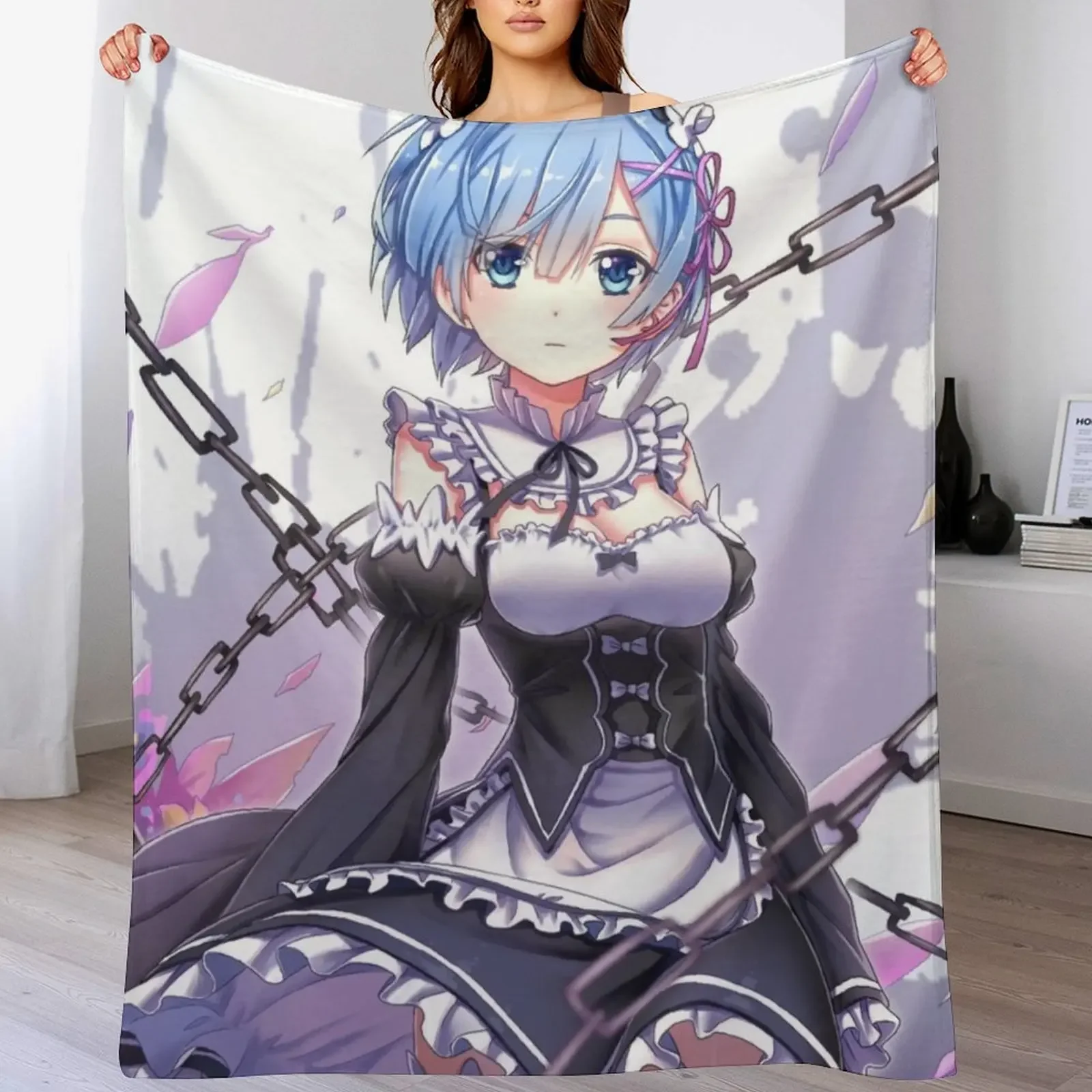 rem Throw Blanket Sofa Throw Luxury Throw cosplay anime Flannel Blankets