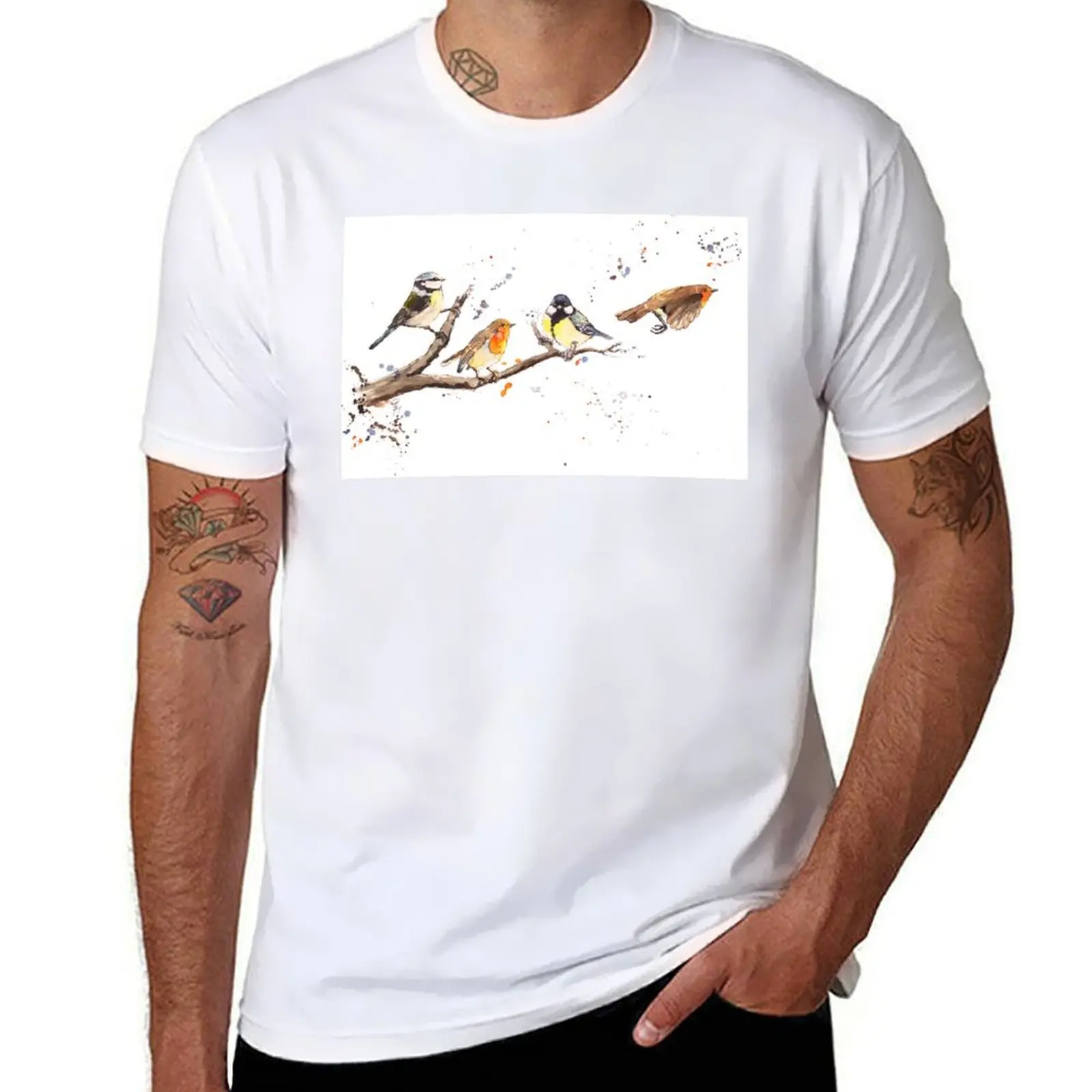 

Maurice, Roger, Martin & Rita on a branch - watercolor T-Shirt vintage clothes plus size tops black t shirts for men
