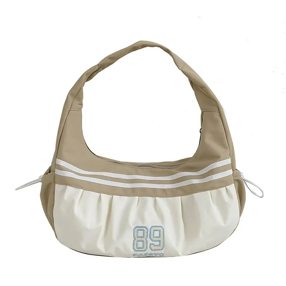 

Portable Korean Style Nylon Shoulder Bag Oxford Cloth Retro Sports Handbag Large Capacity Simple Stripe Underarm Bag Travel